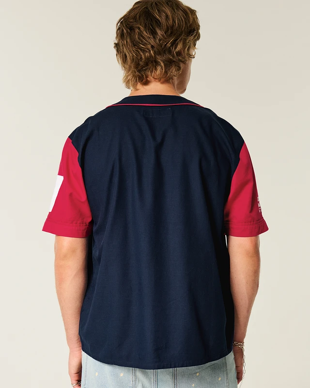 Hollister Boxy Oracle Red Bull Racing Graphic Soccer Jersey
