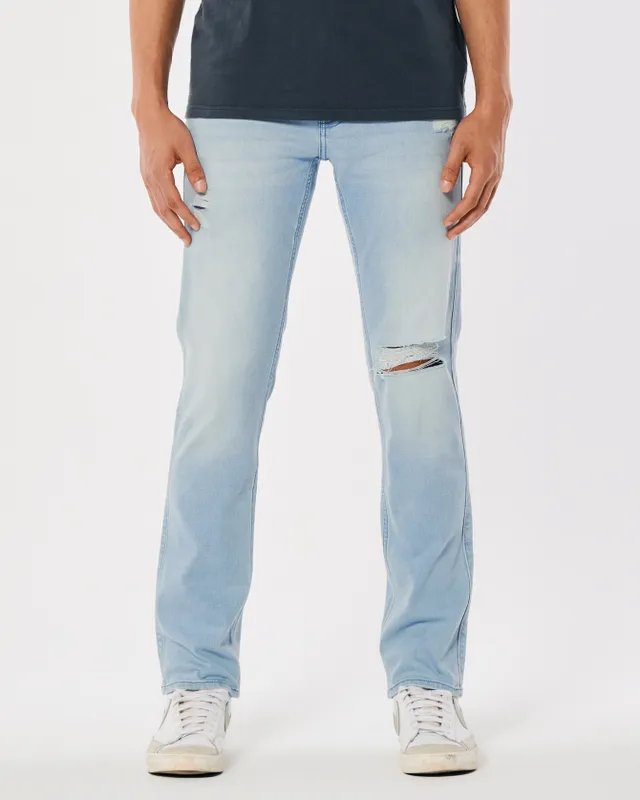 Hollister Ripped Black No Fade Slim Straight Jeans Plaza Las