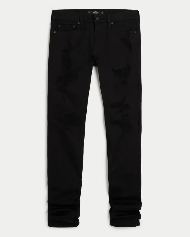 Hollister black ripped jeans deals