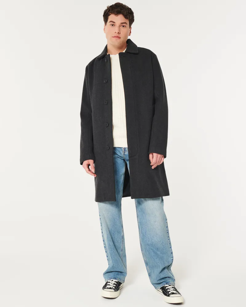 Wool blend coat hollister 2025