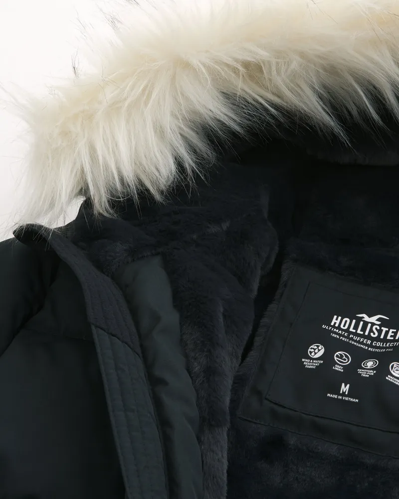 Hollister recycled fill hooded puffer jacket new arrivals