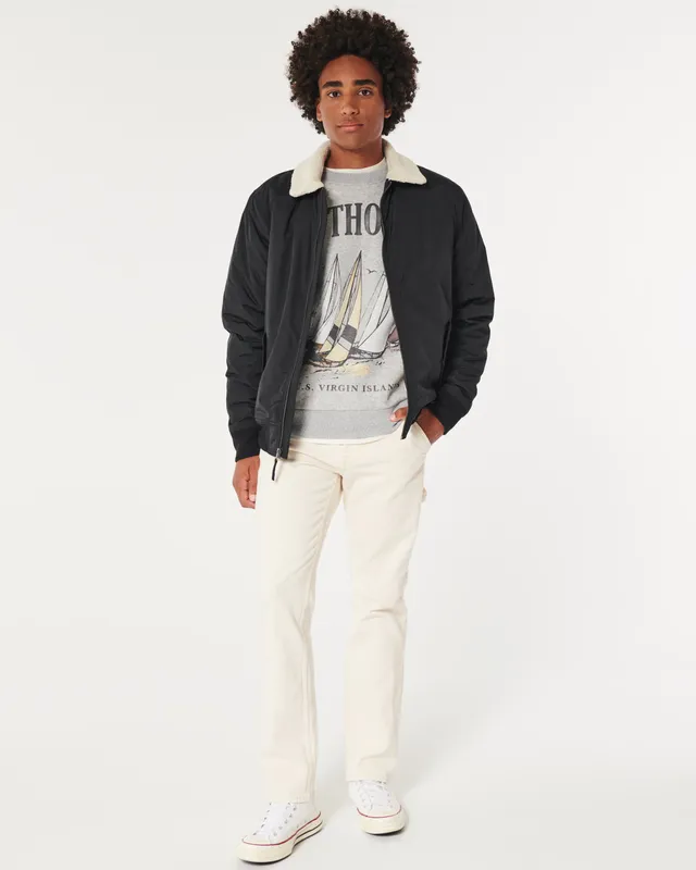 Hollister Faux Shearling Lined Bomber Jacket Bramalea City Centre