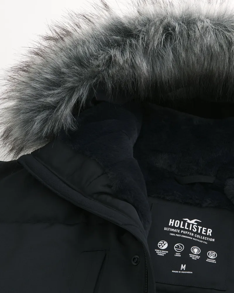 Cozy lined down parka hollister hot sale