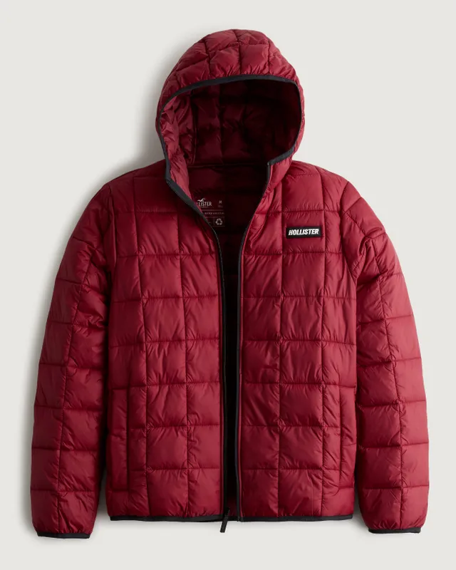 Hollister mockneck deals puffer jacket red