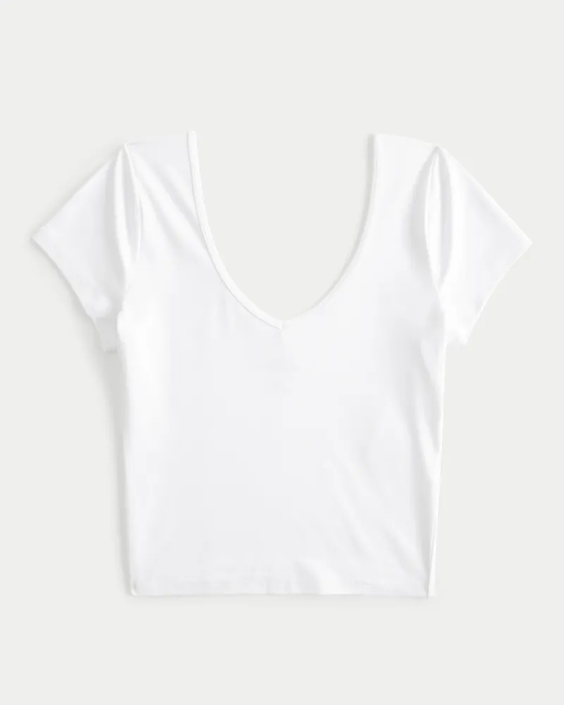 Hollister Seamless Fabric Scoop V Neck T Shirt CoolSprings Galleria