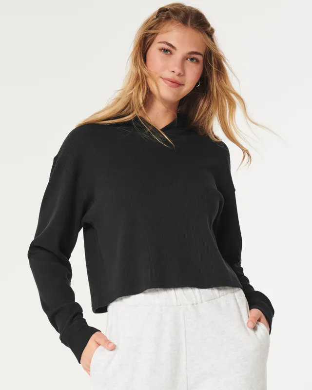 Hollister waffle hoodie outlet
