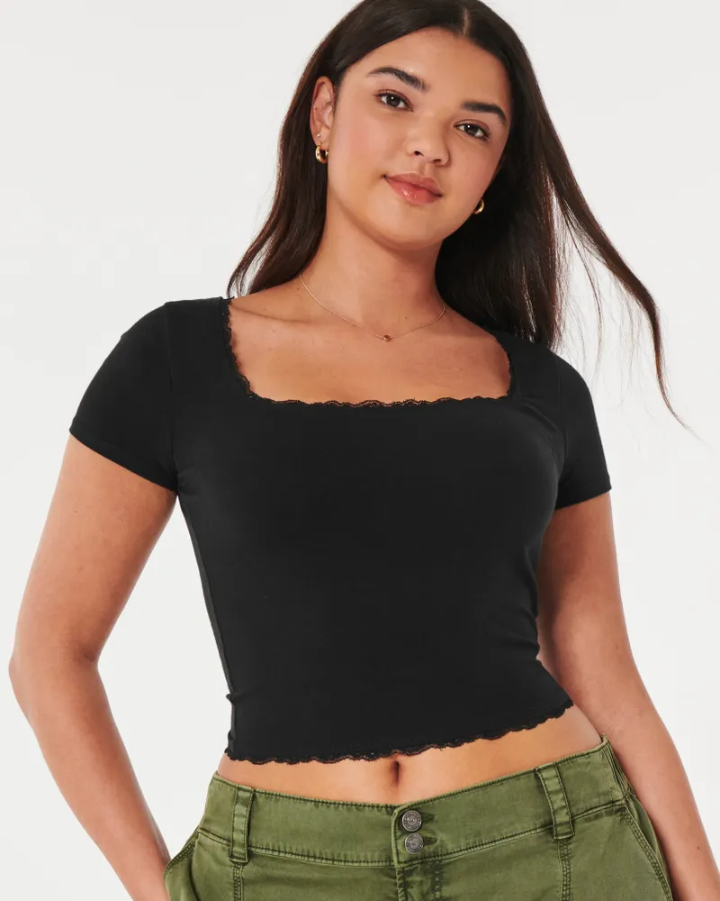 Hollister square neck top online