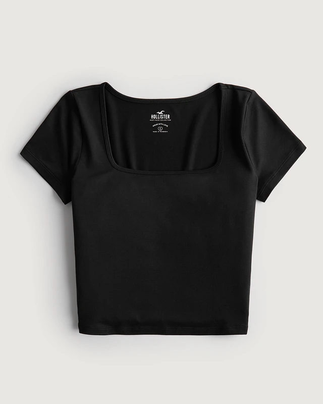 Hol Seamless Fabric Square-Neck Baby Tee at Hamilton Place