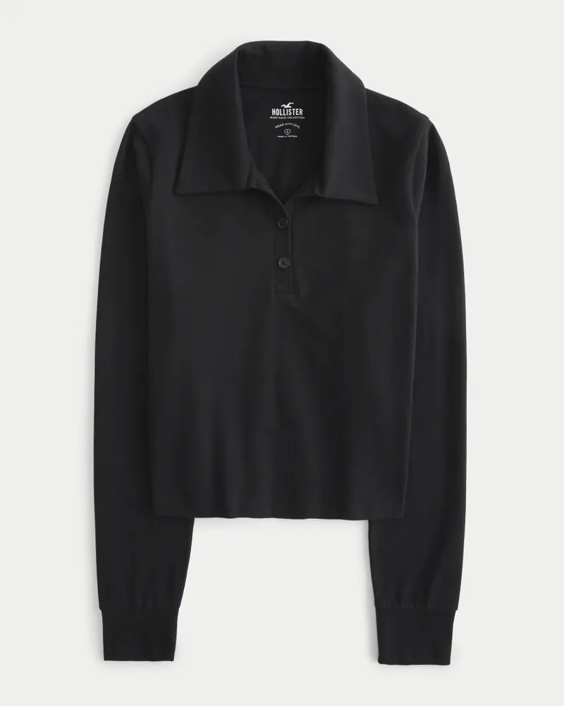 Hollister long sleeve polo cheap