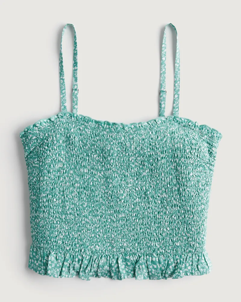Hollister Smocked Peplum Removable Strap Top Hamilton Place