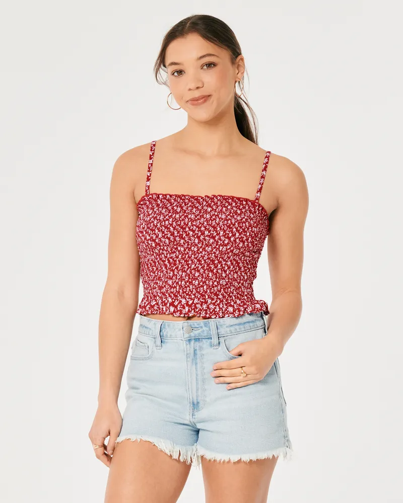 Hollister Smocked Peplum Removable Strap Top Bramalea City Centre