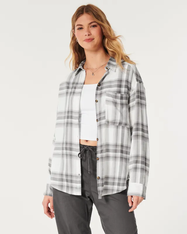 Hollister Oversized Flannel Shirt CoolSprings Galleria