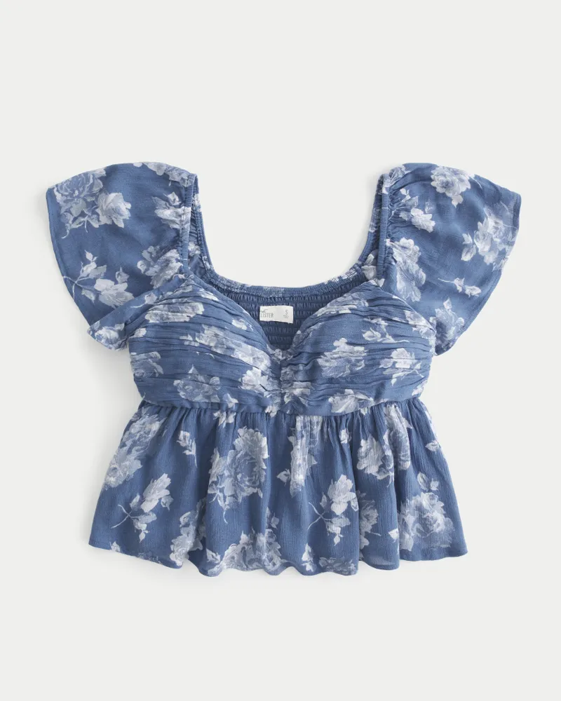 Hollister Ruched Babydoll Top Hamilton Place