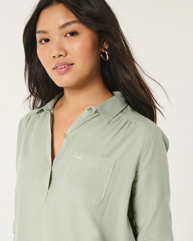 Hollister popover shirt cheap