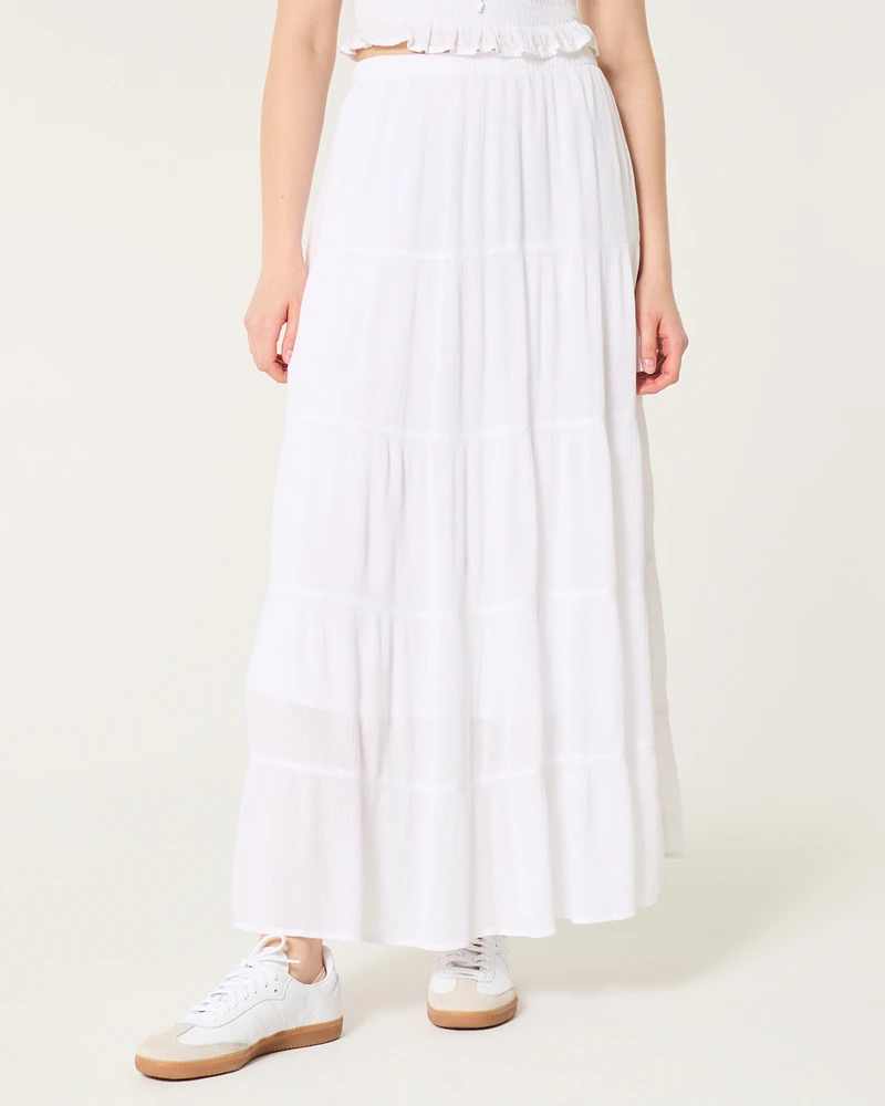 Tiered maxi skirt white 2025
