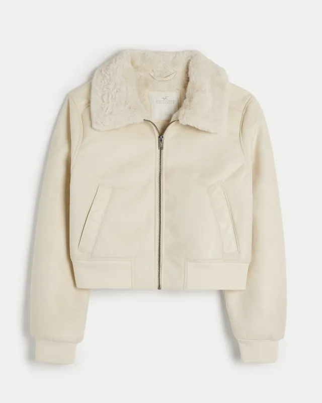 Hollister sherpa lined bomber jacket online