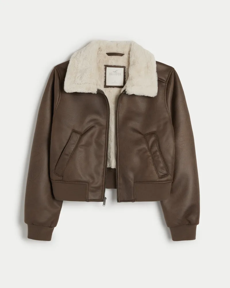 Hollister cosy lined bomber jacket deals