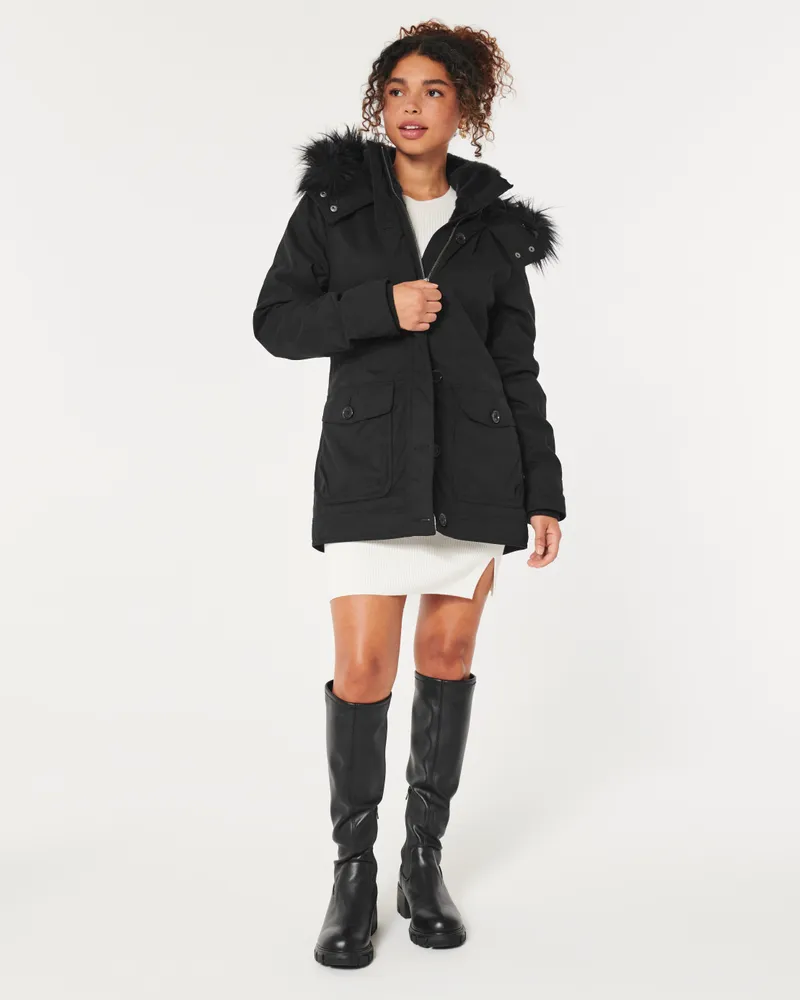 Cozy lined parka coat cheap