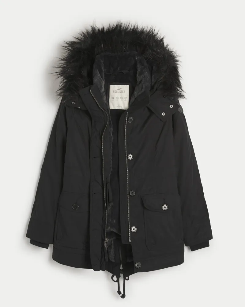 Hollister faux clearance fur lined parka
