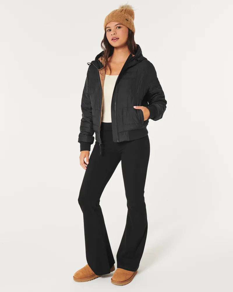 Hollister black lightweight shop padded jacket