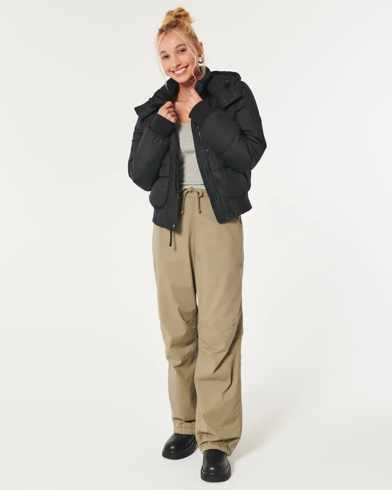 Hollister womens puffer jacket clearance