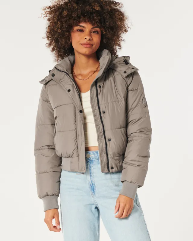 Hollister lightweight puffer jacket cheap