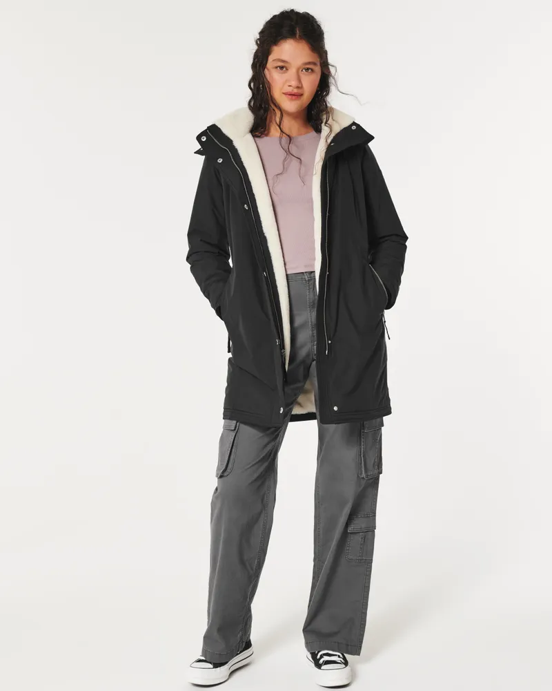 Hollister faux 2025 fur lined parka