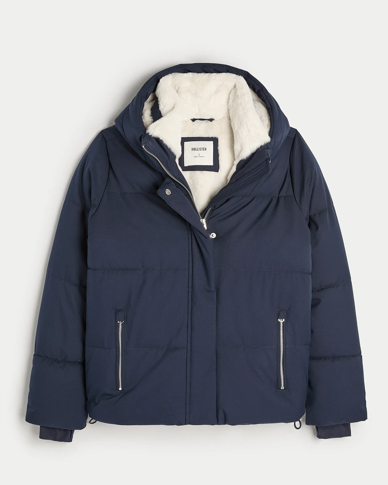 Hollister jacket with fur hood outlet