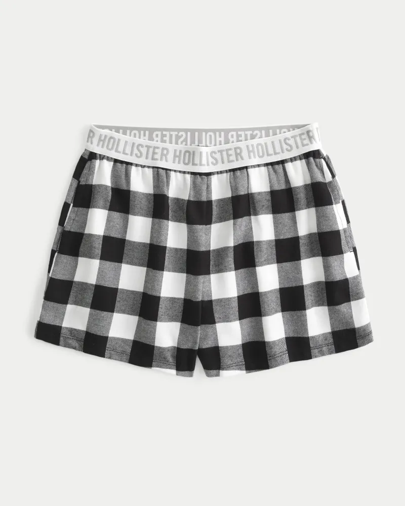 Hollister flannel sleep shorts clearance