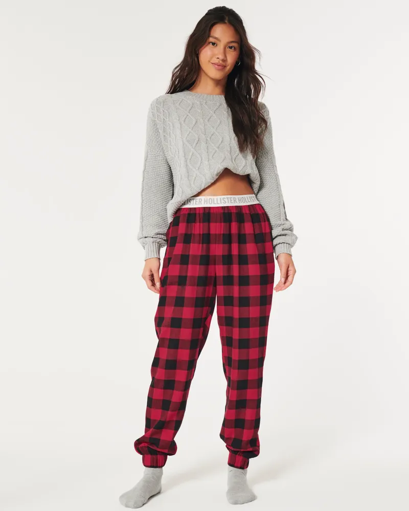 Hollister flannel sleep joggers store