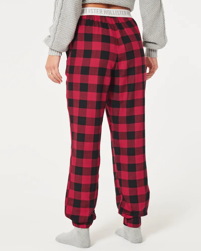 Hollister flannel joggers sale