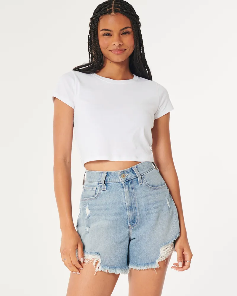 Hollister ultra high clearance rise mom shorts