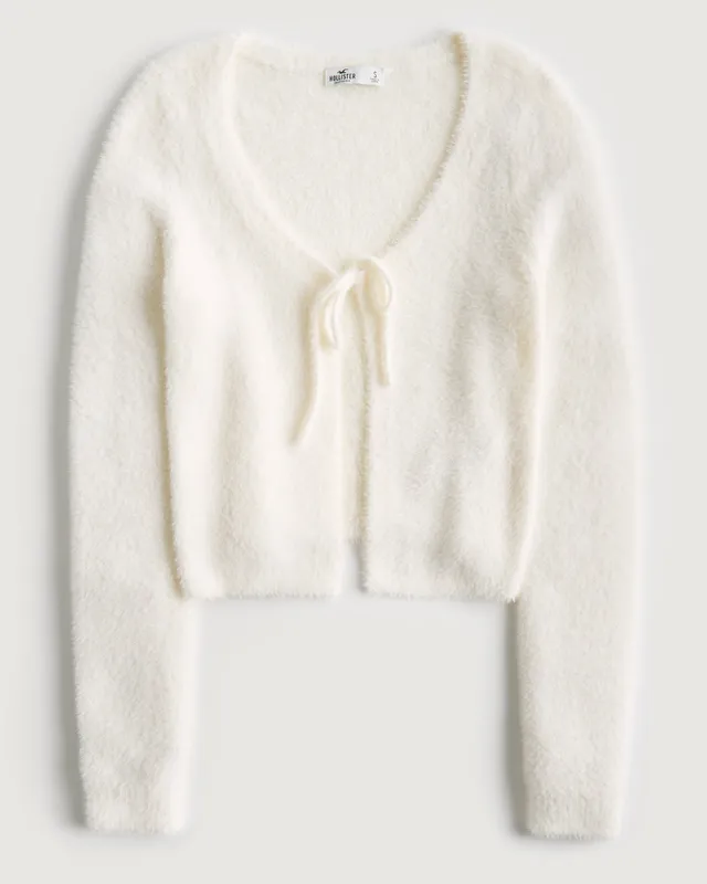 Hollister fuzzy cardigan hotsell