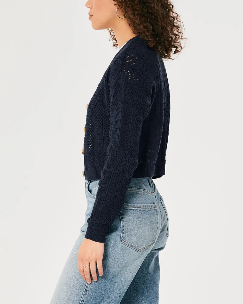 Hollister Easy Textured Crop Cardigan Mall of America