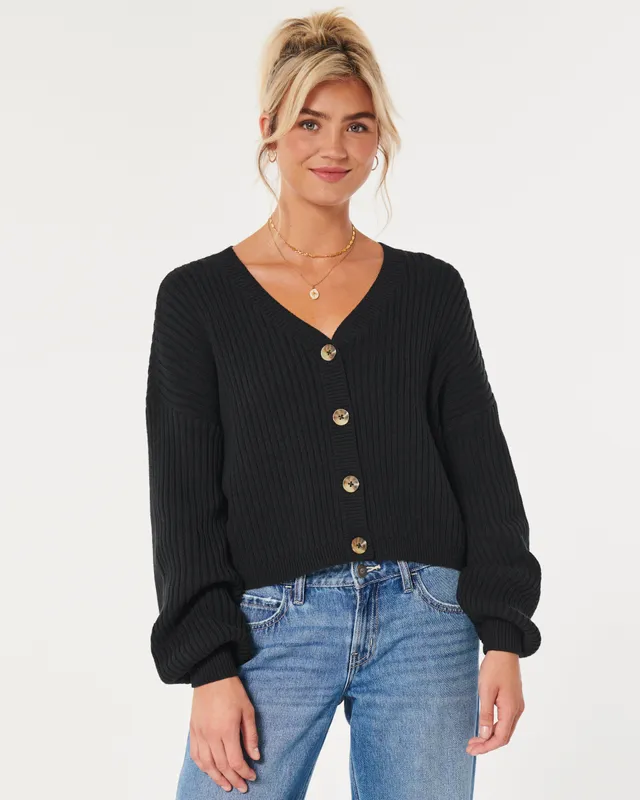 Hollister top ribbed cardigan
