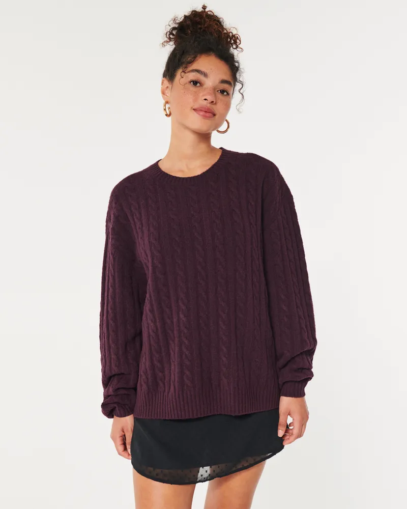 Hollister burgundy sweater hotsell