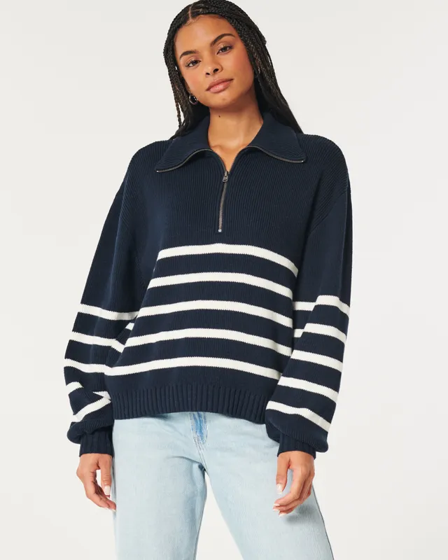 Hollister half discount zip sweater