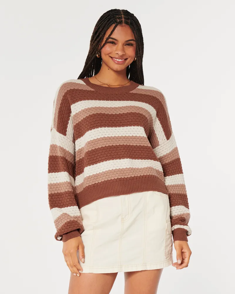 Hollister textured crewneck sweater new arrivals