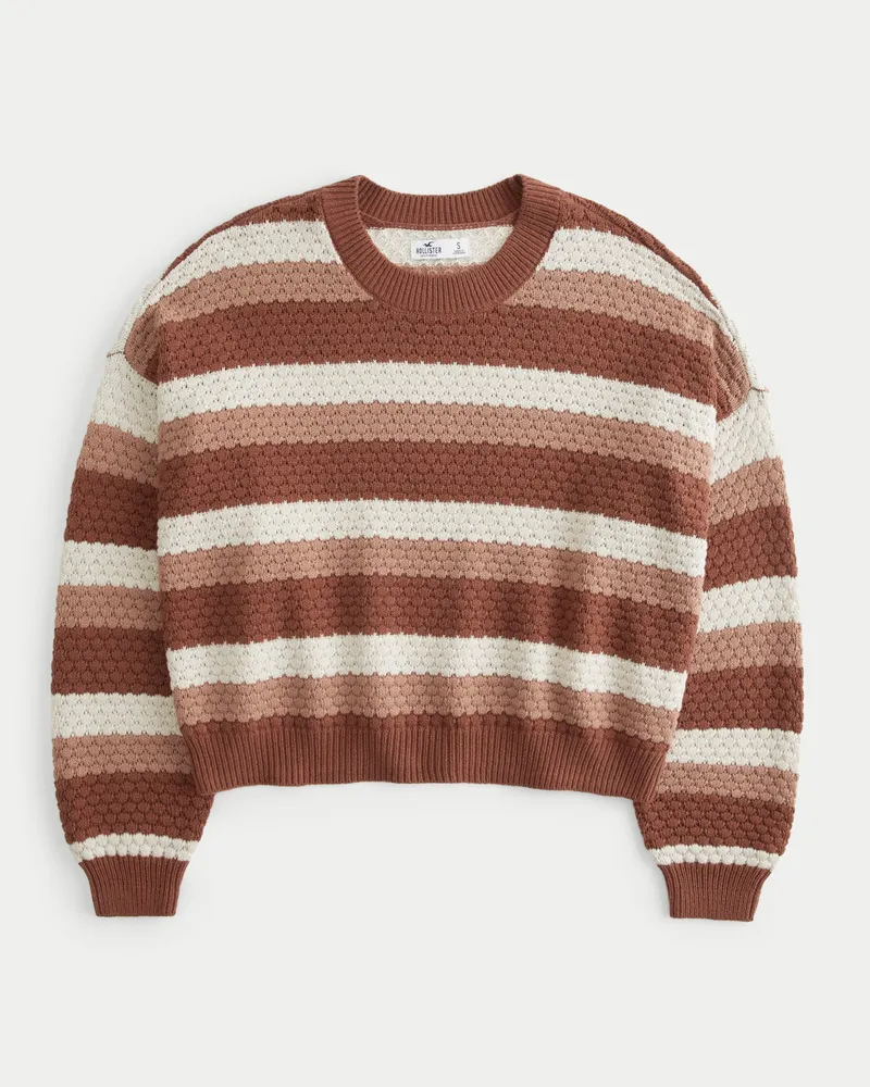 Hollister textured crewneck sweater discount