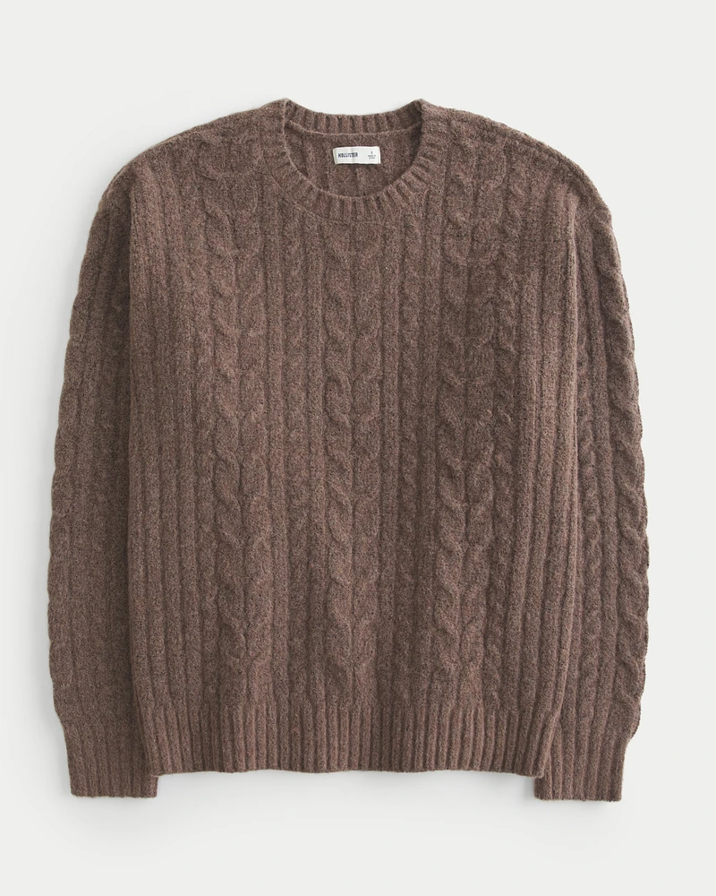 Hollister cable crewneck sweater hot sale