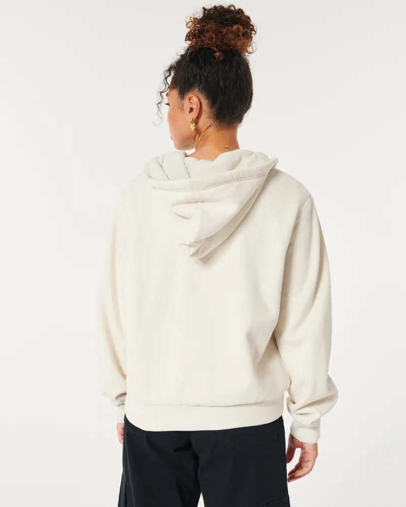 Hollister Easy Teddy Lined Zip Up Hoodie Mall of America