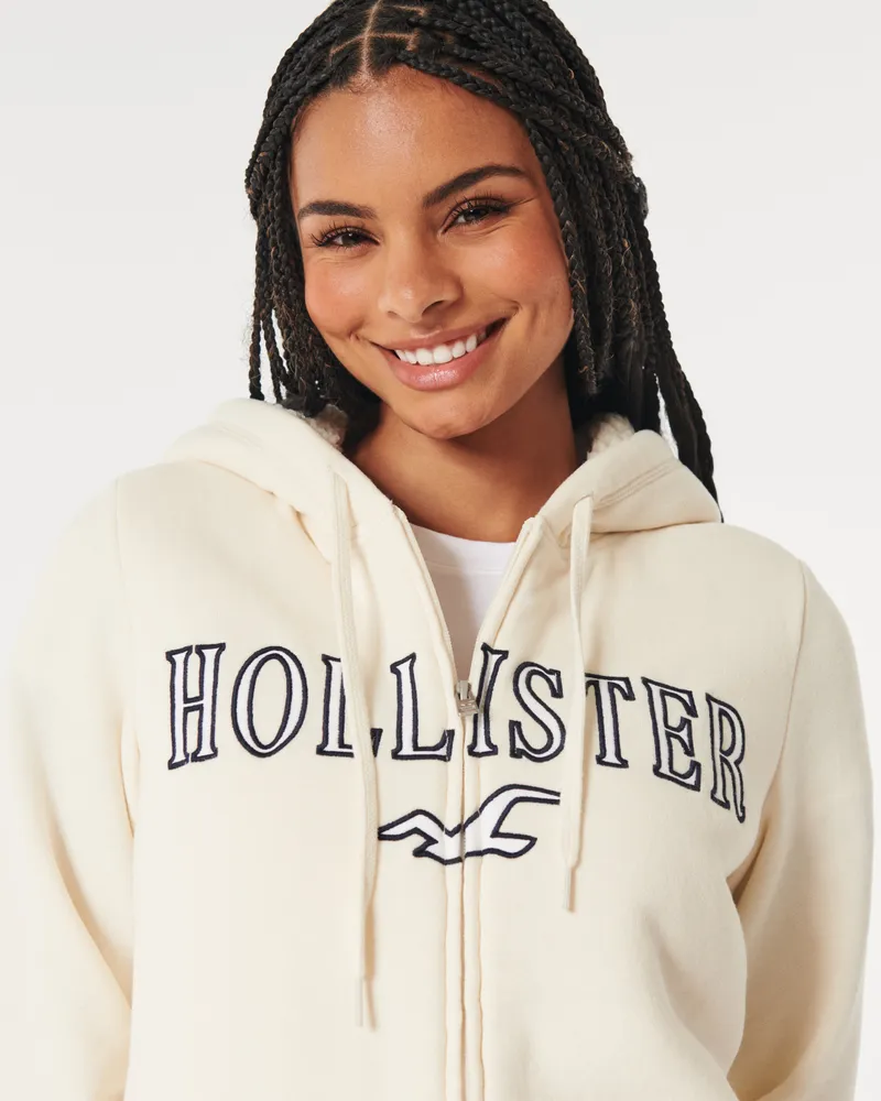 Print logo graphic hoodie hollister outlet