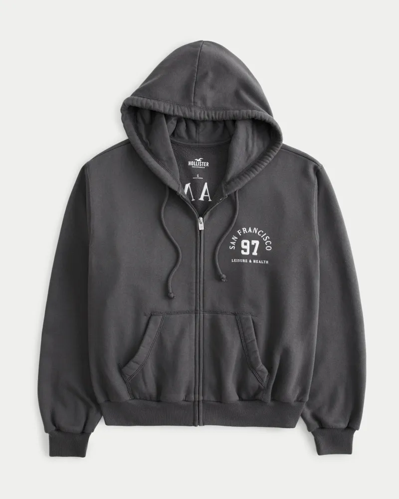 Hollister rose 2025 embroidered graphic hoodie