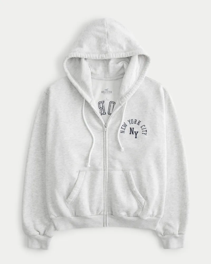 Hollister Easy New York Graphic Zip-Up Hoodie | Hamilton Place