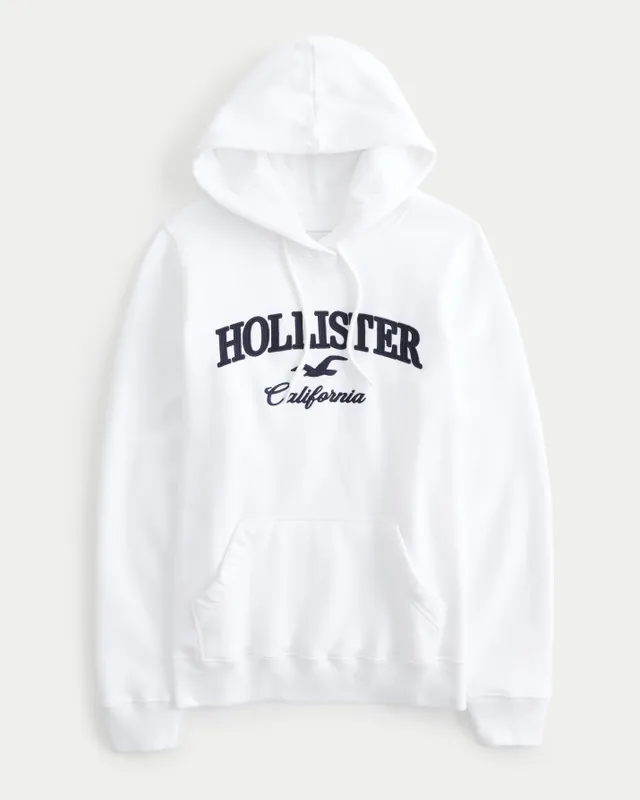 Hollister red and shop white hoodie