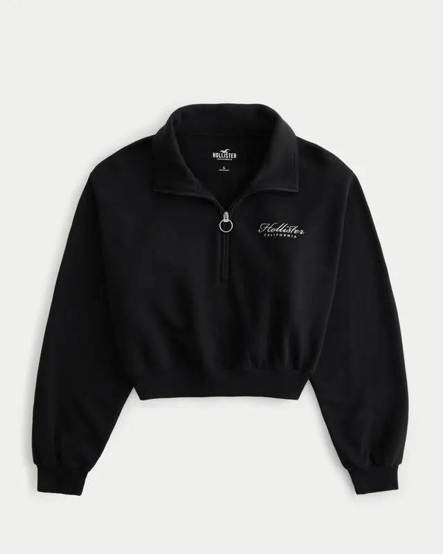 Hollister Easy Half Zip Logo Sweatshirt CoolSprings Galleria