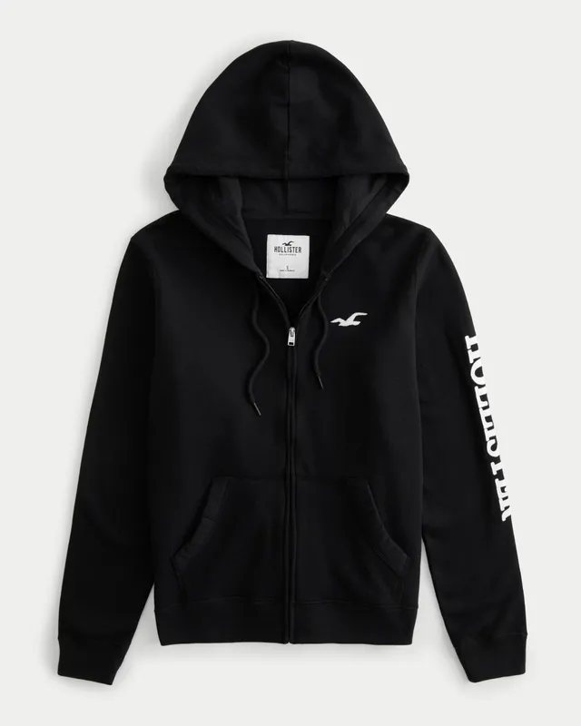 Hollister black discount zip up hoodie