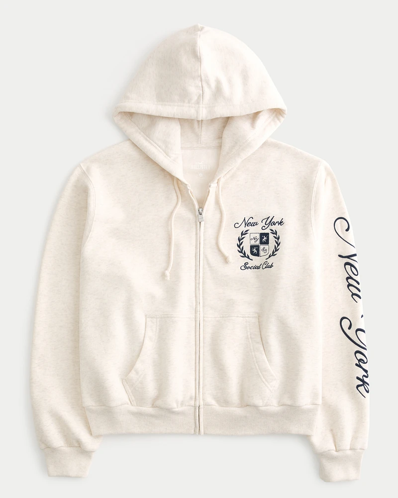 White zip up hoodie hollister clearance