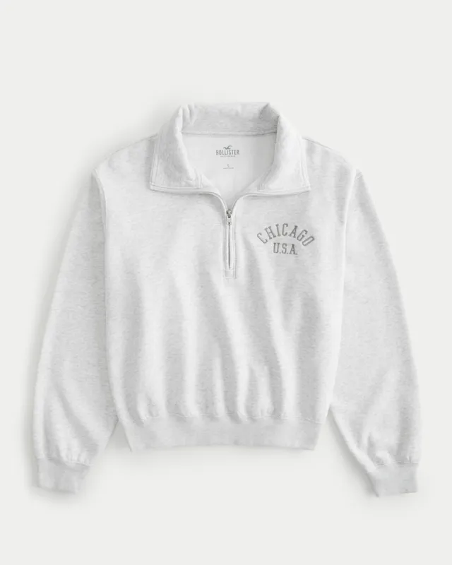 Hollister Easy Half Zip Nantucket Graphic Sweatshirt Hamilton Place