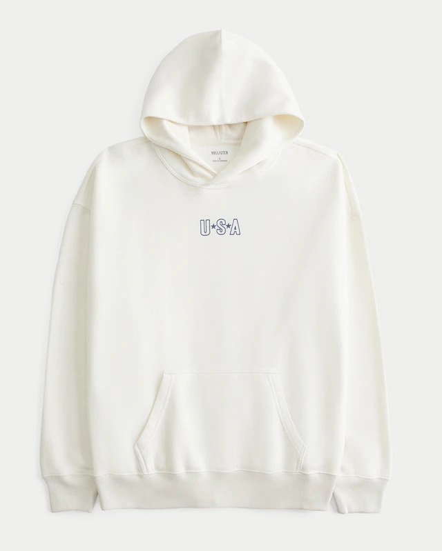Red and white hollister hoodie sales